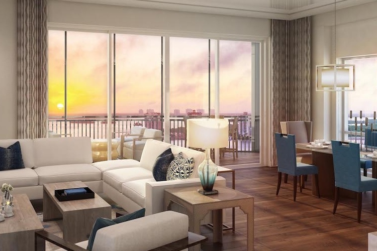 Illustration of Luxury Condo Towers With Private Beach Access